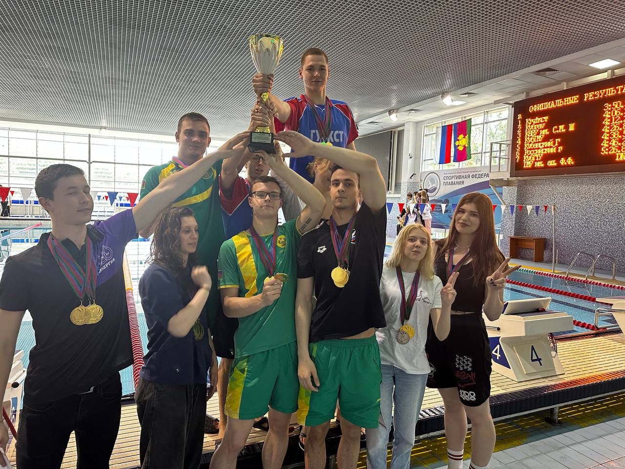 Команда студентов КГУФКСТ - победители в соревнованиях по плаванию на XXXII Универсиаде Кубани 2023 