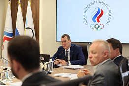 Министр спорта России, президент Олимпийского комитета России Михаил Дегтярев провел заседание исполкома Олимпийского комитета России.