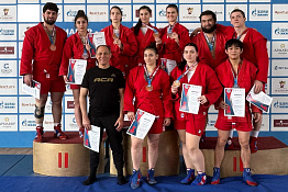 Команда КГУФКСТ - победитель отборочного этапа ЮФО Всероссийских соревнований среди студентов по самбо памяти Заслуженного тренера СССР профессора Е.М. Чумакова